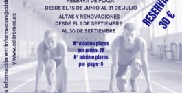 RESERVA DE PLAZA. ESCUELA DE ATLETISMO.